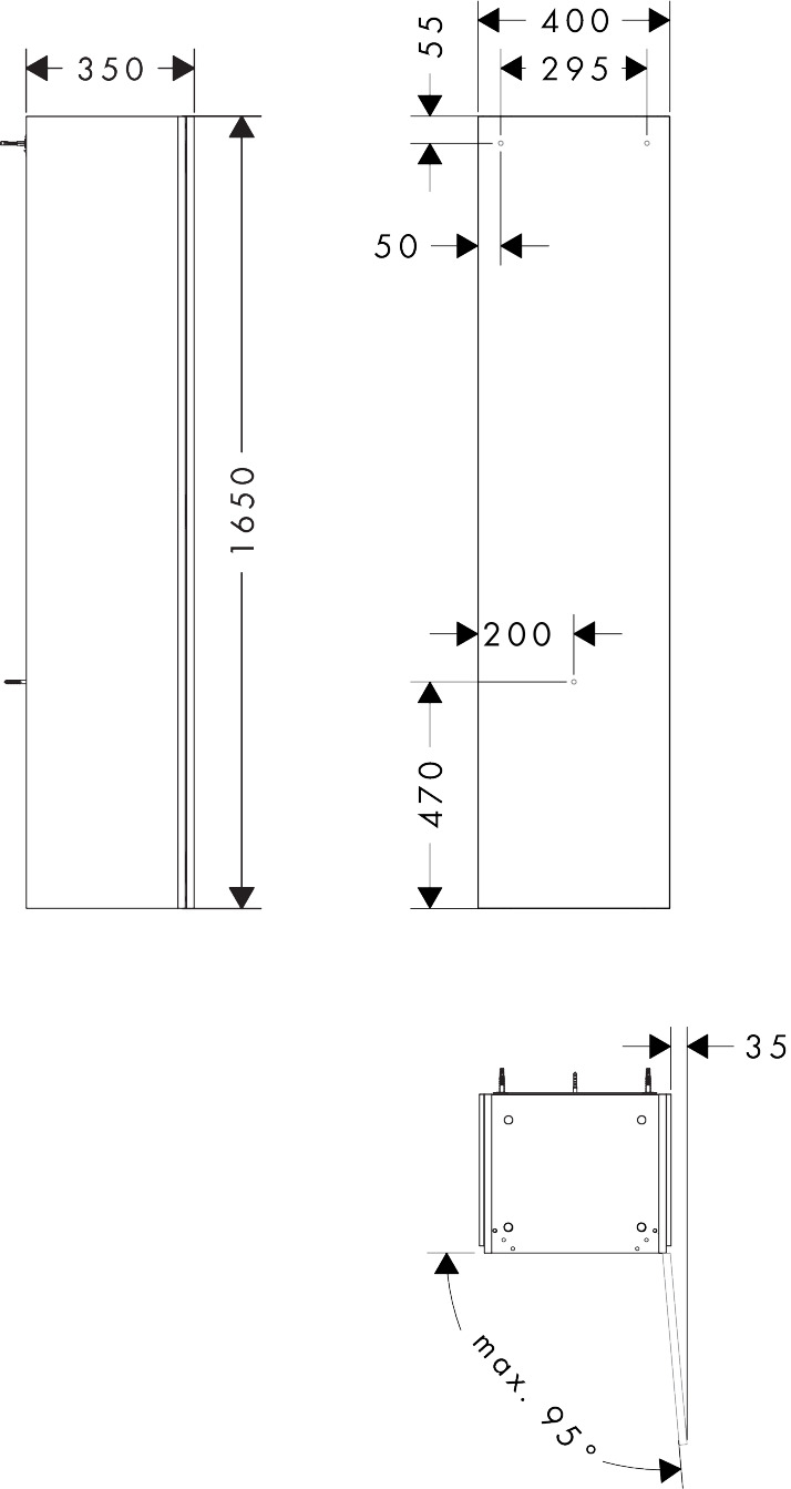 Hansgrohe Hochschrank Xilesa E  400x350mm Türanschlag rechts ECHK