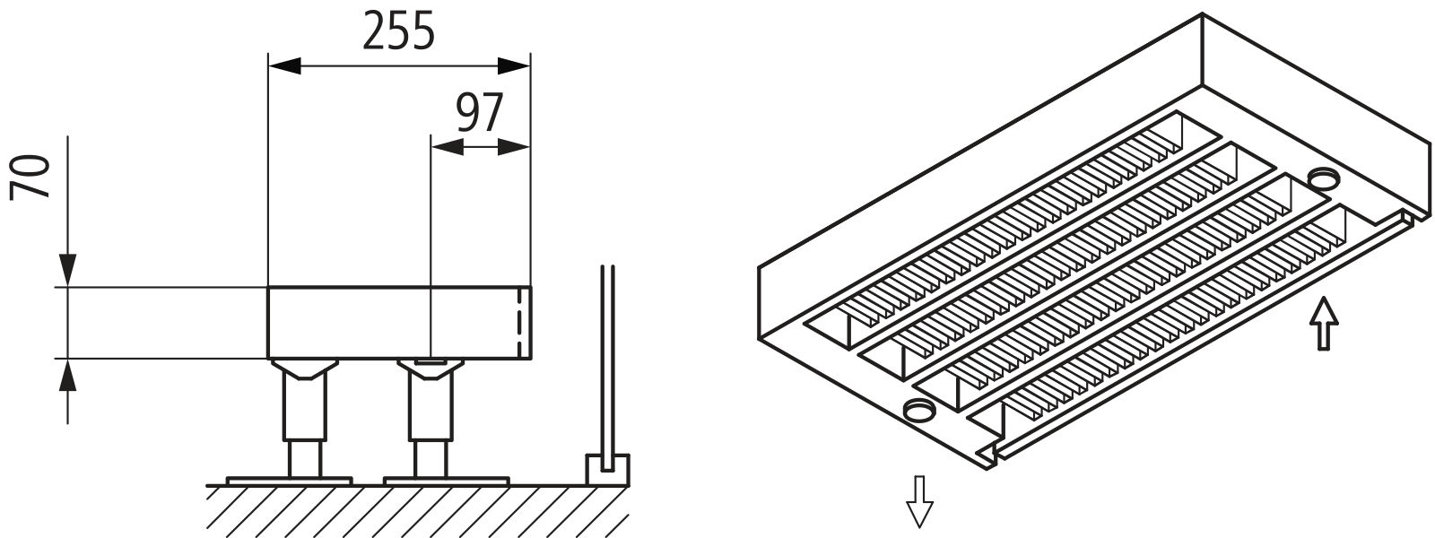 Kermi Kon m. Str. Typ44 BH280x255x1300 QN2817, weiß, 6bar, m. Abd., AB Uni.