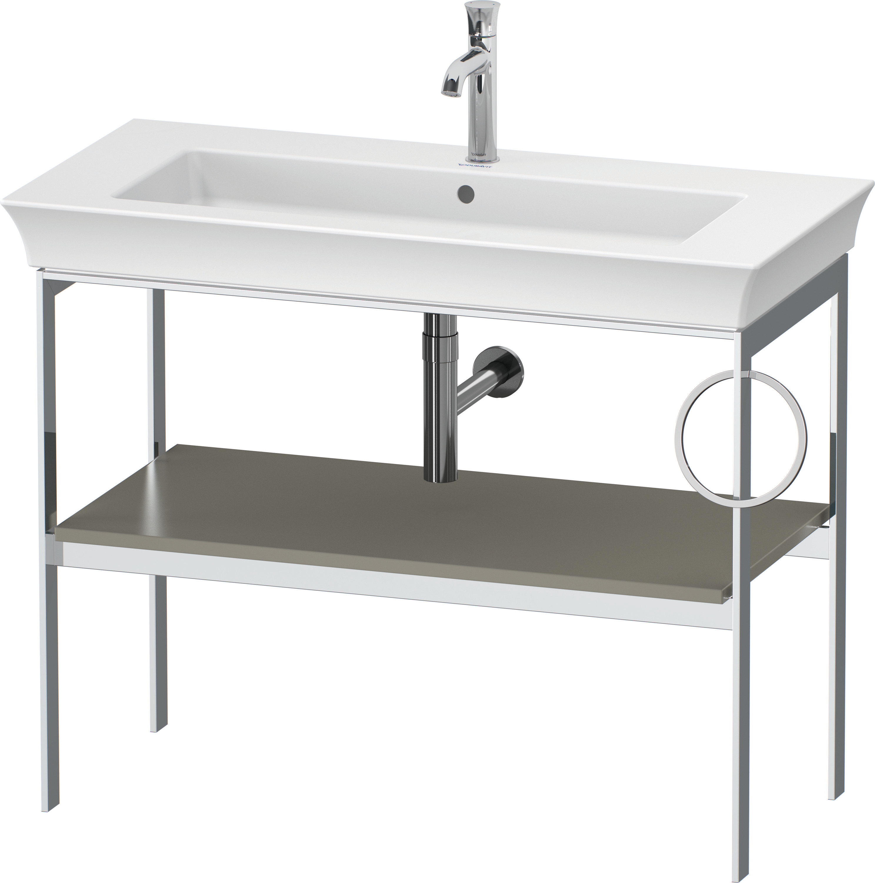 Duravit Metallkonsole bodenst. White Tulip 760x984x450,HH r.,Steingrau Seidenmatt