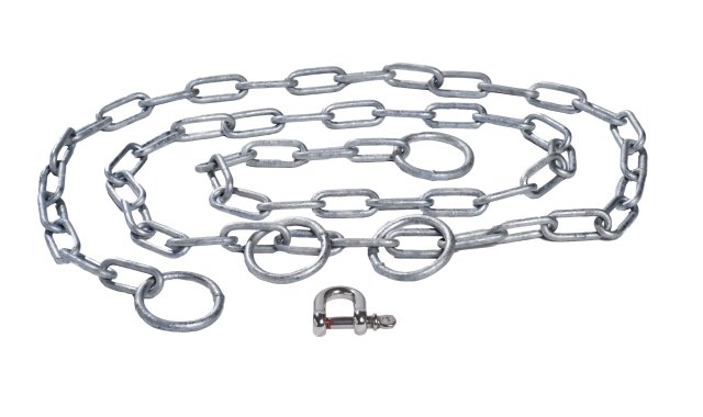KSB Kette 1.4404 kurzgliedrig, 3 m G08-09, inkl. Haken, Schäkel, max 200 kg