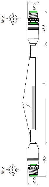 KSB CAN-Buskabel mit Stecker geschirmt, 4-adrig, 5 m