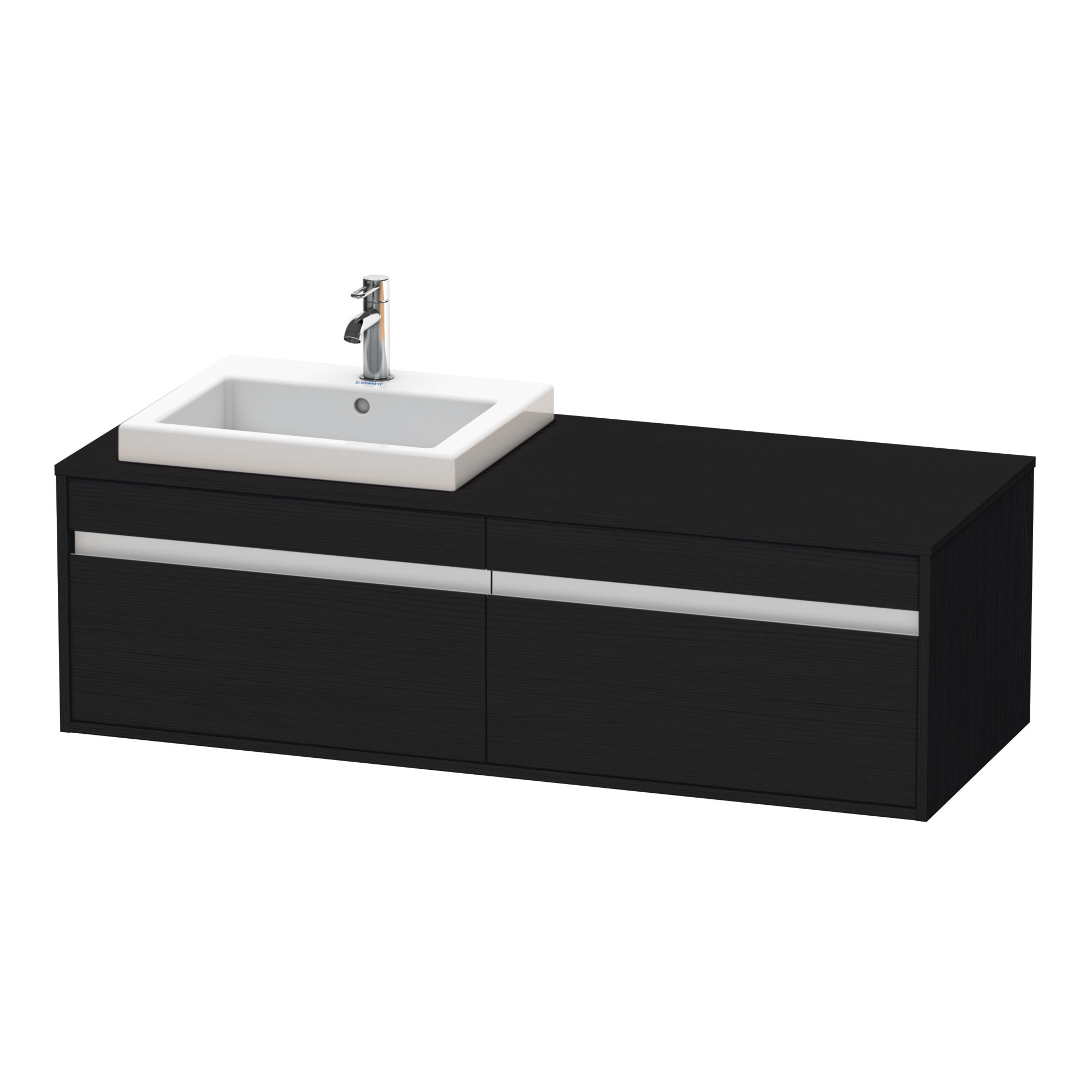 Duravit WTU wandhängend Ketho 550x1400x426mm 2 Auszüge, für EBWT li.,Eiche Schwarz