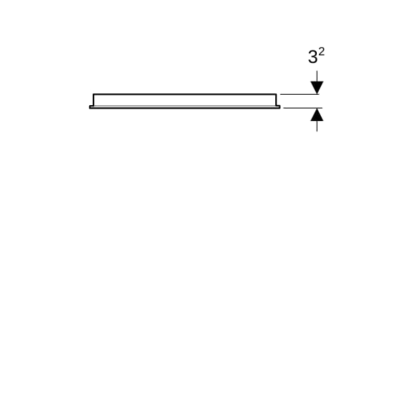 Geberit Option Basic Lichtspiegel, eckig Beleuchtung oben, 50x70x3cm, alu. elox