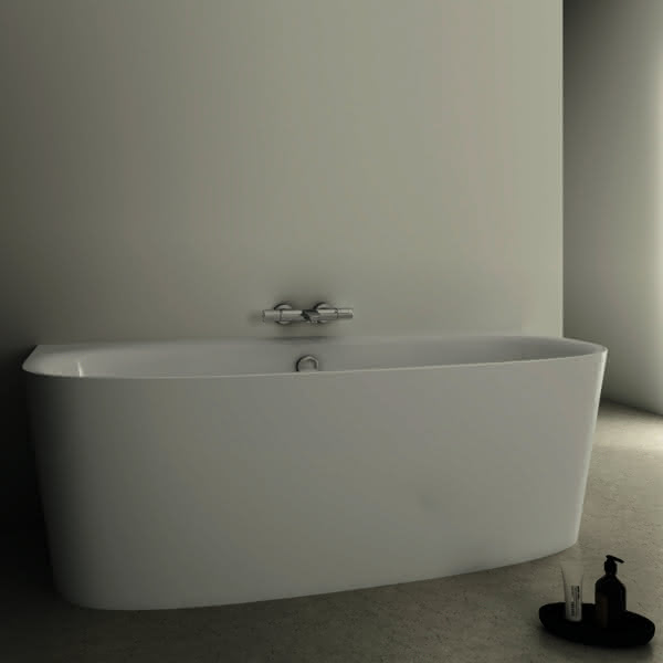 IS D-Form-Badewanne DEA f.Wandan. m.Abl, m.Füller, 1800x800x475/610mm, Weiß