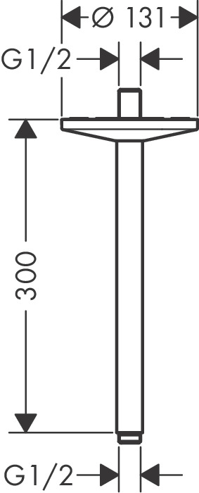 Hansgrohe Deckenanschluss Axor One 300mm  für Kopfbrause 280 1jet chrom