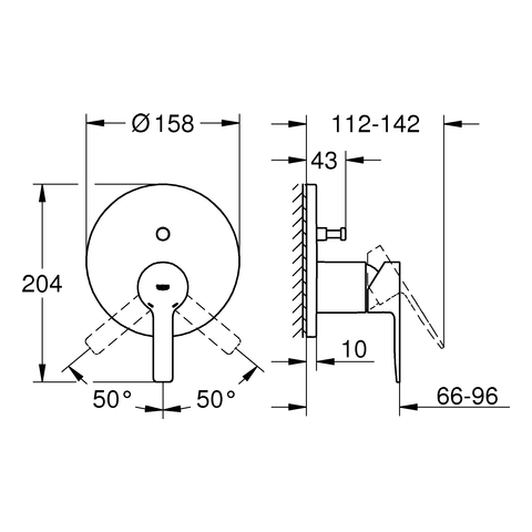 GROHE EH-Wannenbatterie Lineare 24064_1 FMS für 35604 chrom