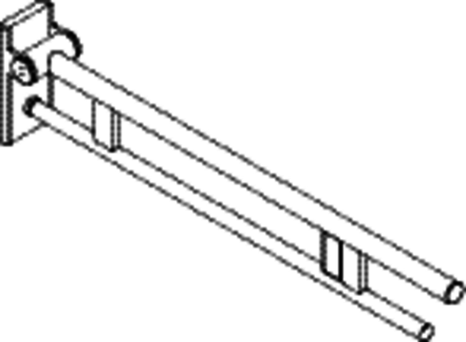 HEWI SK-Griff Duo (A), re, 900, WC-Spül (Funk),schliff