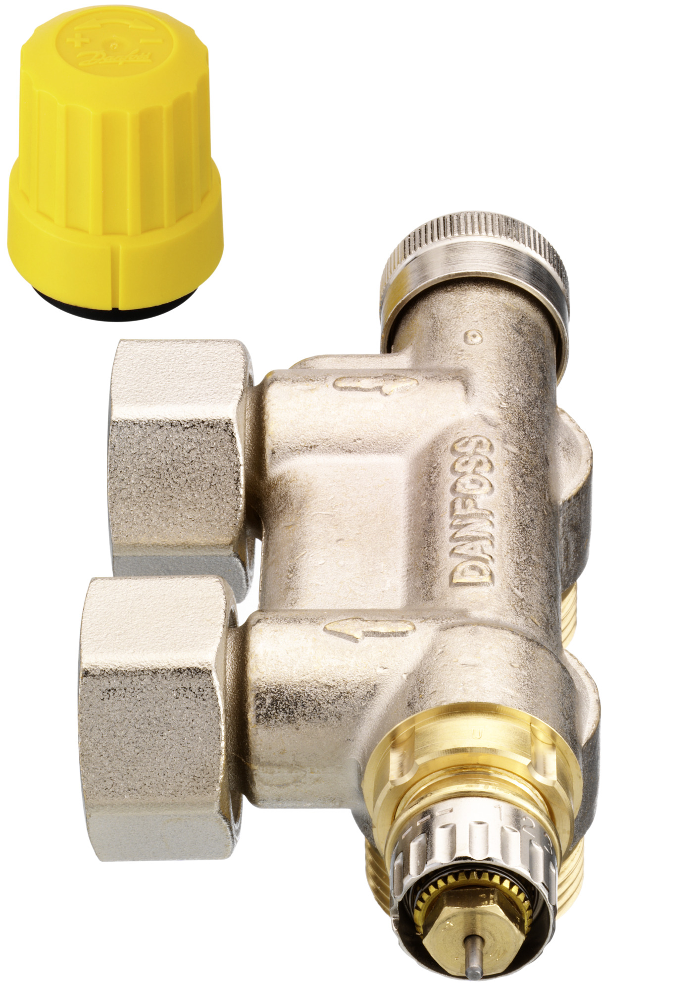 Danfoss Anschlussarmatur VHS-UN Heizkörper R 1/2, Eck, vernickelt