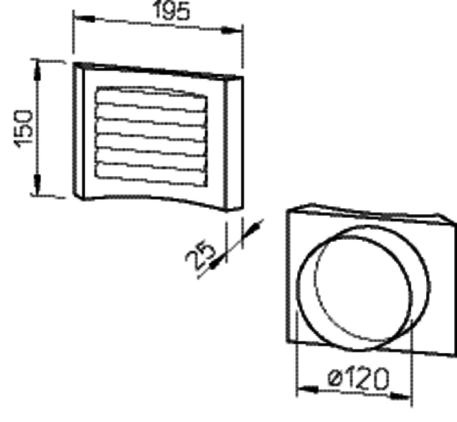 Helios LGM 125 Lüftungsgitter aus Aluminium DN 125 weiss