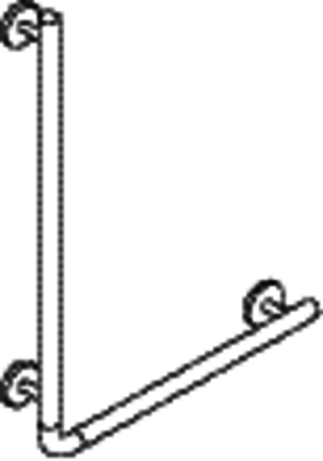 HEWI Winkelgriff, AM:750mm, W:500mm, unifarben signalweiß