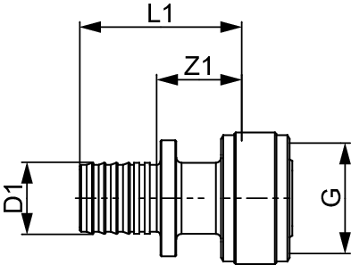 TECEflex Schnelladapter gerade, Dim. 16 x 1/2", Si-Bronze