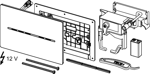 TECEsolid WC-Elektronik, 12 V-Netz, Schwarz matt