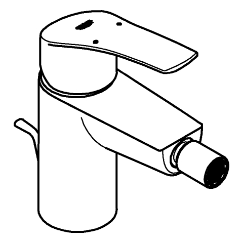 GROHE EH-Bidetbatterie Eurosmart 32929_3 Zugstangen-Ablaufgarnitur matt black