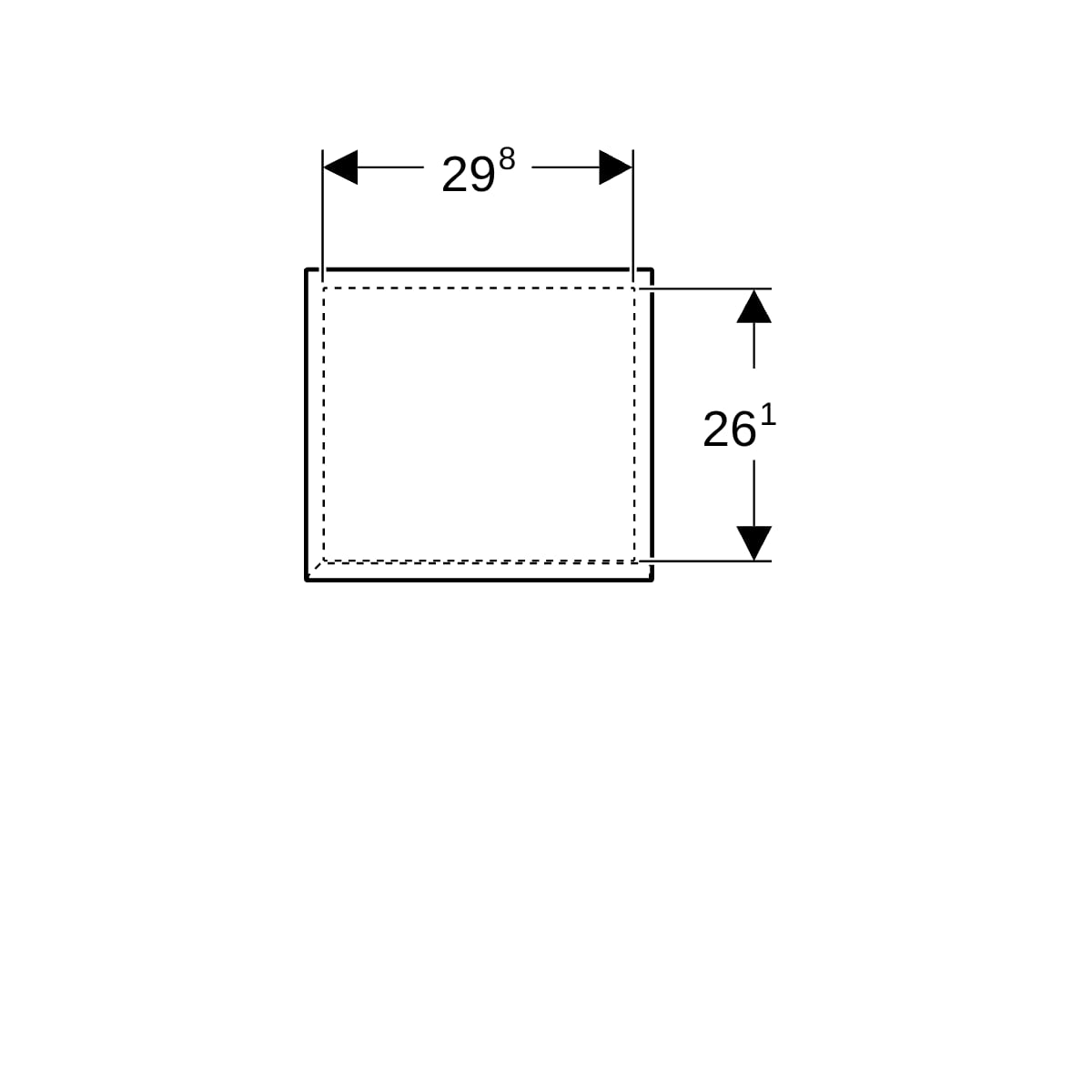 Geberit Renova Plan Seitenschrank mit 1 Tür 33x65x29,7cm, weiß/l. seidenmatt