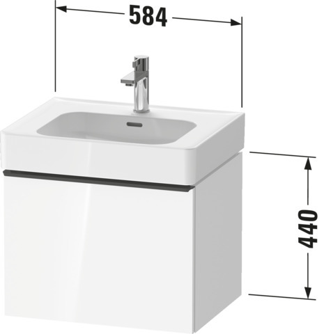 Duravit D-Neo WTU,Wdh,Ausz:1,Griff:Bronze Geb 584x452x440mm,Betongrau Matt,Dekor