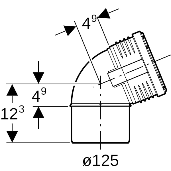 Geberit Silent-PP Bogen 67,5Gr d125