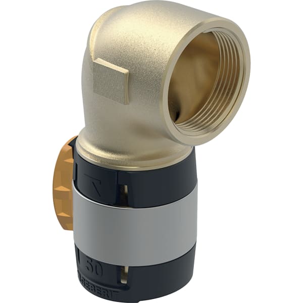 Geberit FlowFit Übergangsbogen 90Gr mit IG Rg+ 90Gr d50-Rp1 1/2