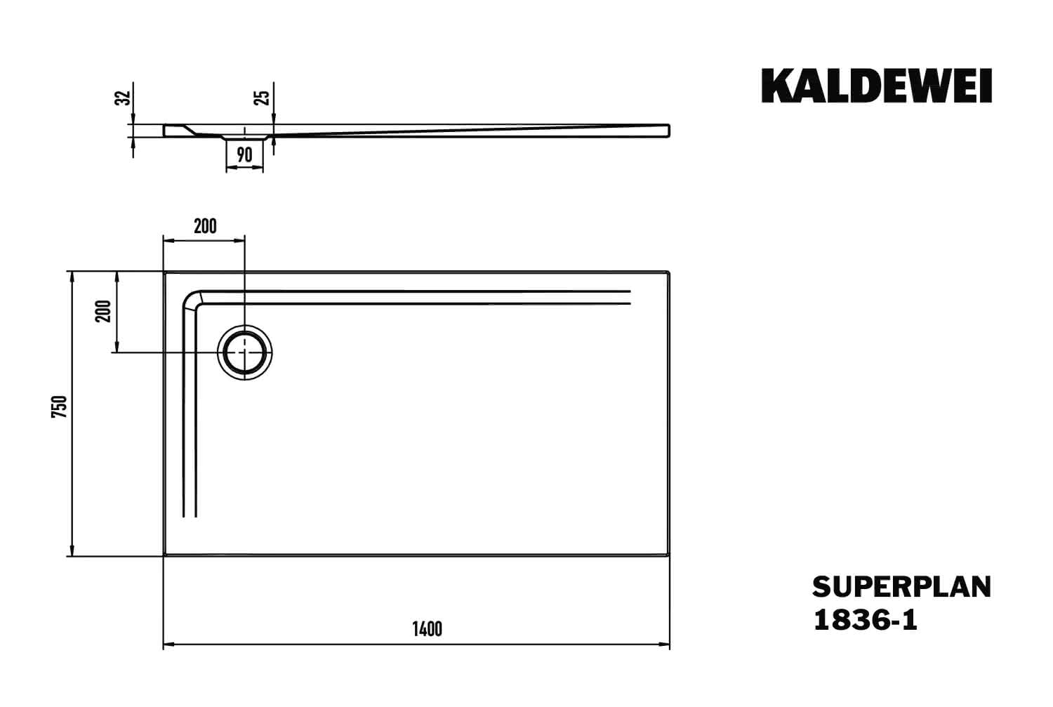 KA DW SUPERPLAN Mod.1836-1,750x1400mm, alpinweiß,Invisible Grip