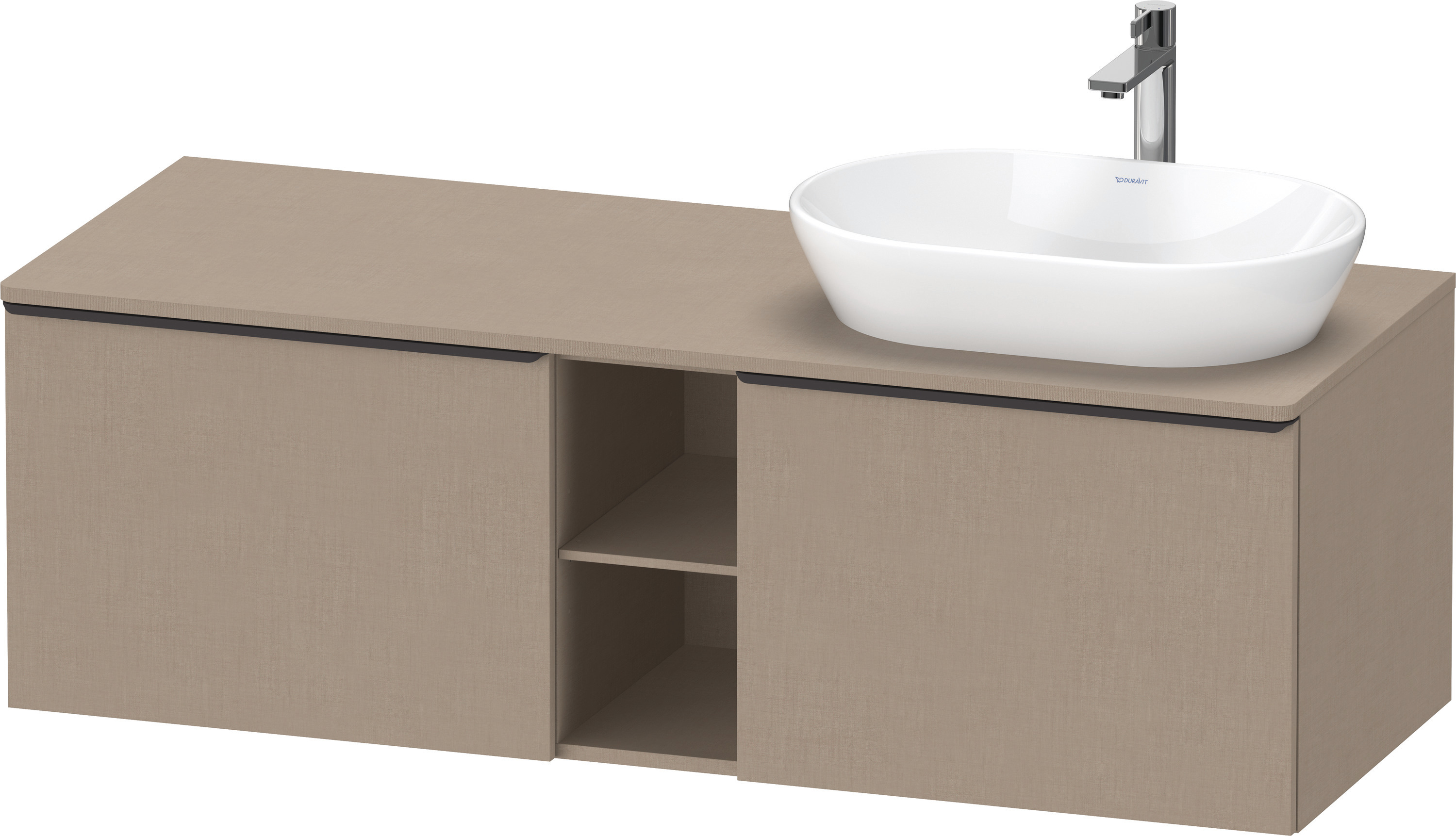 Duravit D-Neo,Kons-WTU,R,AZ:2,Fä:2,Gr:D.Schw. 1400x550x459mm,Wdh, Leinen Matt, Dekor