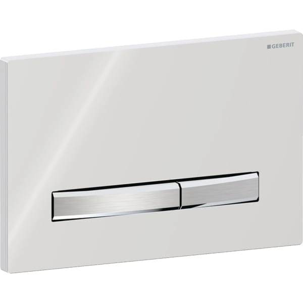 Geberit Sigma50 BetPl., eckig, 2-Mengen-Sp. chrom glänzend / chrom gebürstet, Etc