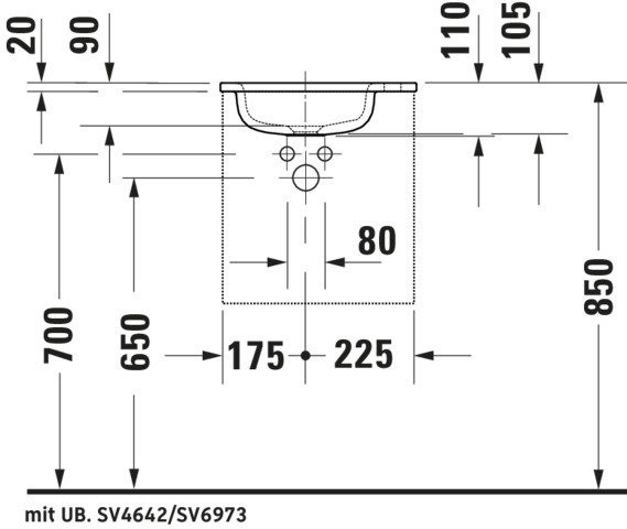 Duravit Sivida MWT,410x300mm,DuroCast Plus o. ÜL,HL 1,B.1,Weiß Seidenmatt