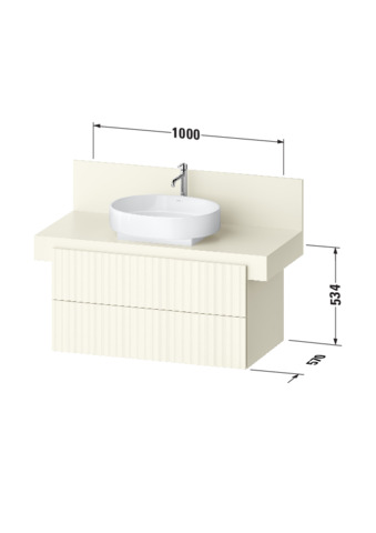 Duravit Balcoon Konsolen-WTU 1000X534 Sbk 2,Sandbeige Struk.,Korp.Sandb.M.