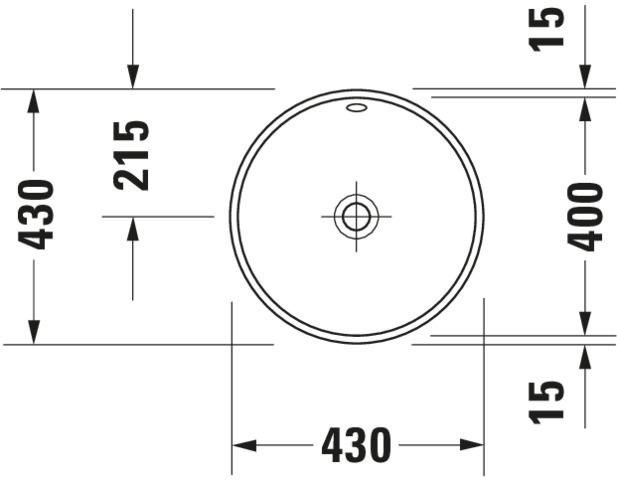 Duravit Einbauwaschtisch Architec 400 mm EB v.u.,m.ÜL,o.HLB,u.glasiert,weiß