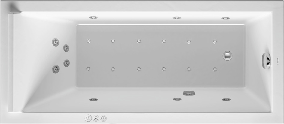 Duravit Starck Whirlwanne 1600x700mm, Einbau Rückenschr.1 Variabel, Combi P, Weiß