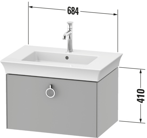Duravit WTU wandh. White Tulip,1 Ausz., mit Griff,410x684x458,Nordic Weiß Sdm. o. ES