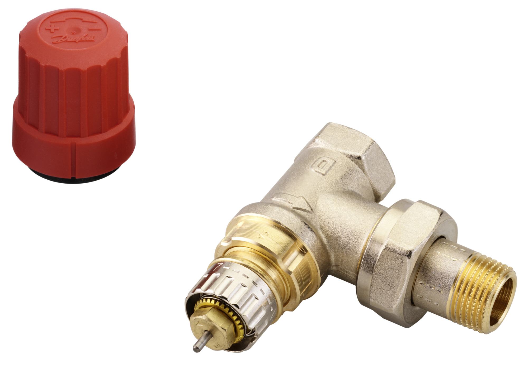 Danfoss Ventilgehäuse RA-N 10 R 3/8, Eck, matt vernickelt Danfoss Ventilgehäuse RA-N 10 R 3/8, Eck, matt vernickelt