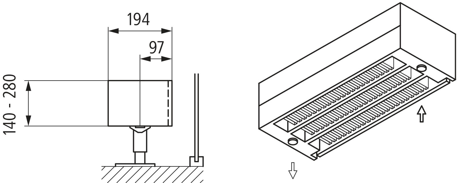 Kermi L-Kon S Typ33 BH140x194x1000mm QN1145,weiß,6bar, m. Abd., AB Uni.,VE2,5