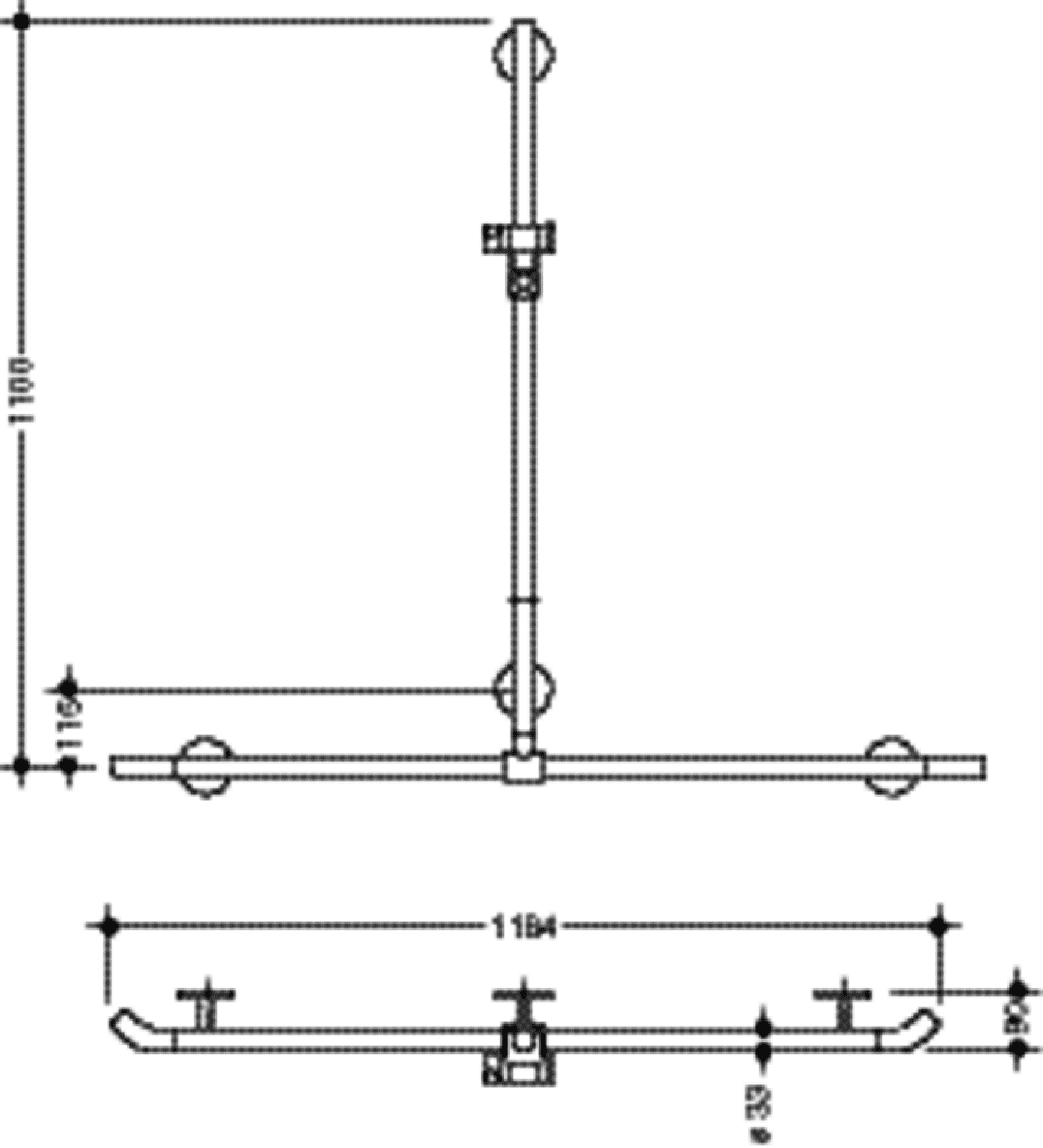 HEWI DUHA m.Br.H.St., AM1:1100, W1:1184, Br.H. in 92, Kst., chromoptisch besch.