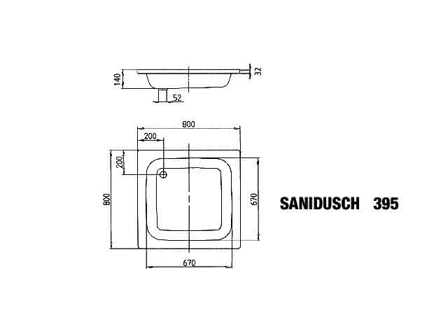 KA DW SANIDUSCH Mod.395,800x800mm, alpinweiß
