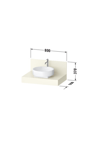 Duravit Balcoon Konsole 800X370X550 HDH Ausschnitt 1 mittig,Elfenbein Matt
