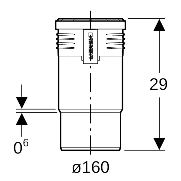 Geberit Silent-PP Langmuffe d160