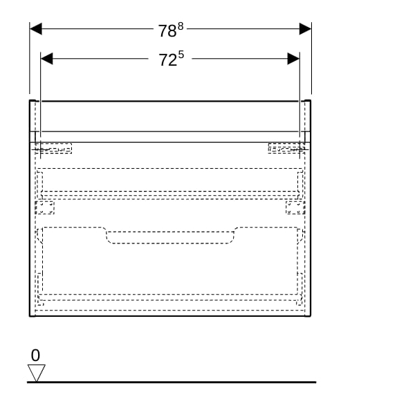 Geberit Renova Plan US für MWT, mit 1 Schbl. 78,8x60,5x47,3cm, Nussbaum hi hell