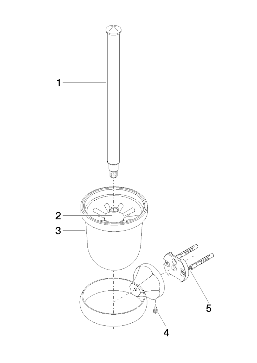 DO Toiletten-Bürstengarnitur, Wandmodell MADISON 83900361 Platin gebürstet