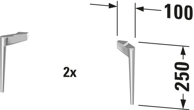 Duravit Sivida Sockelfuß für WTU bodenst.,inkl. Bef.-Material, 2er Set, C