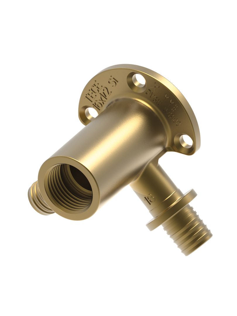 TECEflex Doppelwandscheibe lang 90 Grad Dim. 16 x 1/2", Siliziumbronze