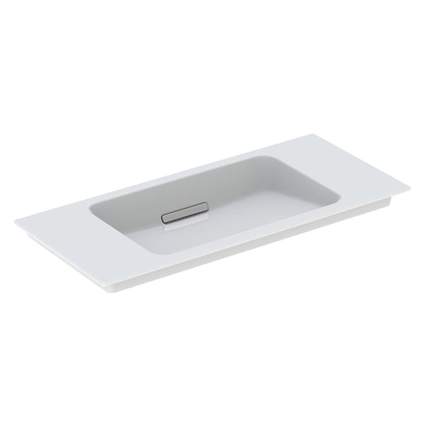 Geberit ONE MWT, 90x40cm, CleanDrain v.Ausld. o.Hl., Ül.verd. weiß Tect /chrom gebü.