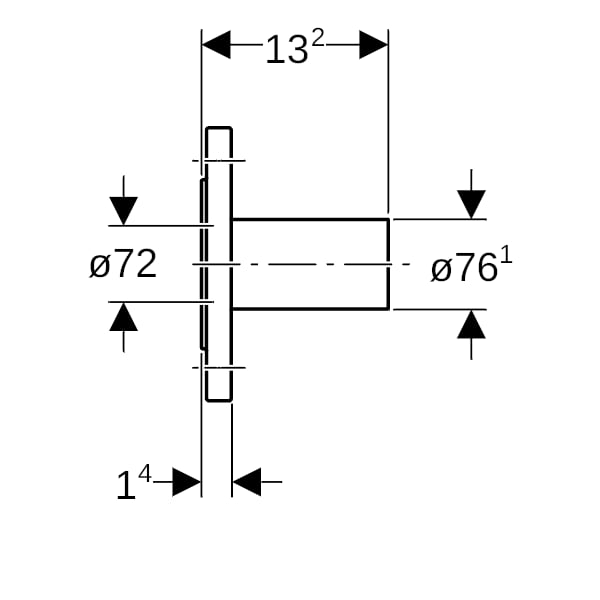 Geberit Mapress C-Stahl Flansch PN 6 mit Einschubende d76,1