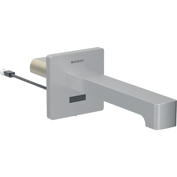 Geberit Brenta WT-Armatur, Wandmontage L:22cm, Edelstahl gebürstet / Etc.