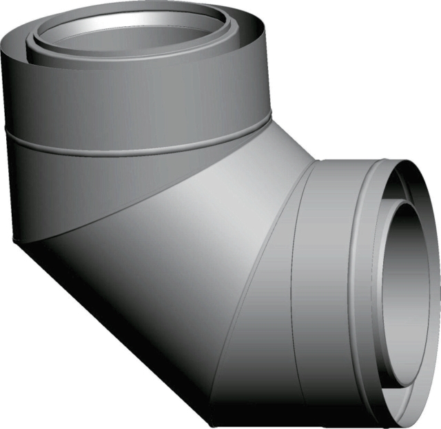 Wolf Abgasbogen DN160/225 konzentrisch 90 Grad, aus Edelstahl/PP Wolf Abgasbogen DN160/225 konzentrisch 90 Grad, aus Edelstahl/PP