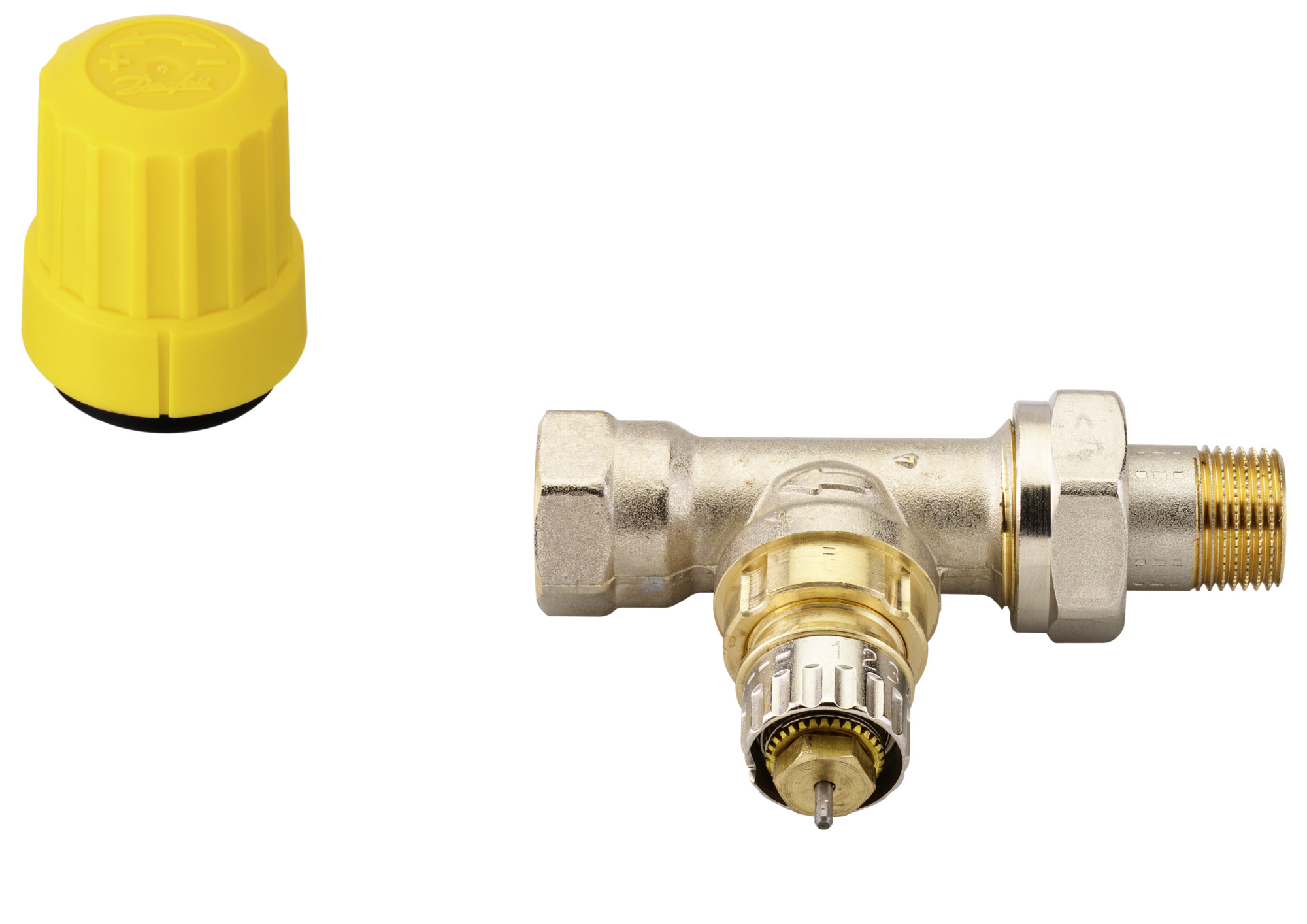 Danfoss Ventilgehäuse RA-UR 10 R 3/8, Durchgang, matt vernickelt