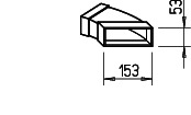 Helios FK-BH 150/45 Flachkanalbogen waagrecht 150x50 mm, 45 Grad Stahl verz.