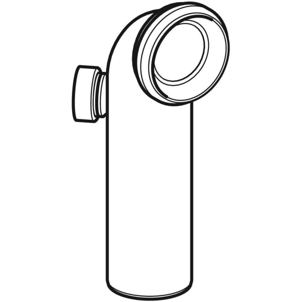 Geberit Anschlussbogen, 90Gr m. Zusatzanschluss links, d90/110, weiß