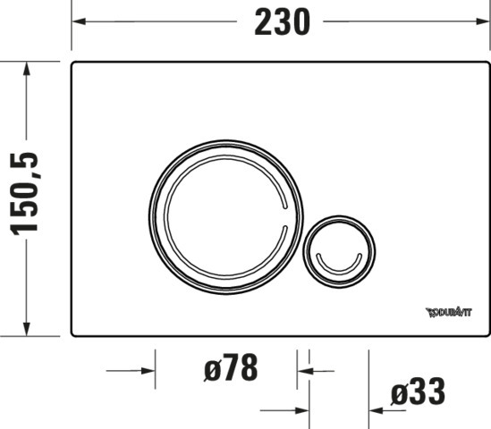 Duravit DuraSys Betät.-Pl.mech.f. WC Beta 120 Dual Flush,Aufgesetz,Chrom HG