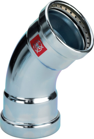 Viega Bogen 45 Grad mit SC Prestabo 1126XL in 76,1mm Stahl verzink
