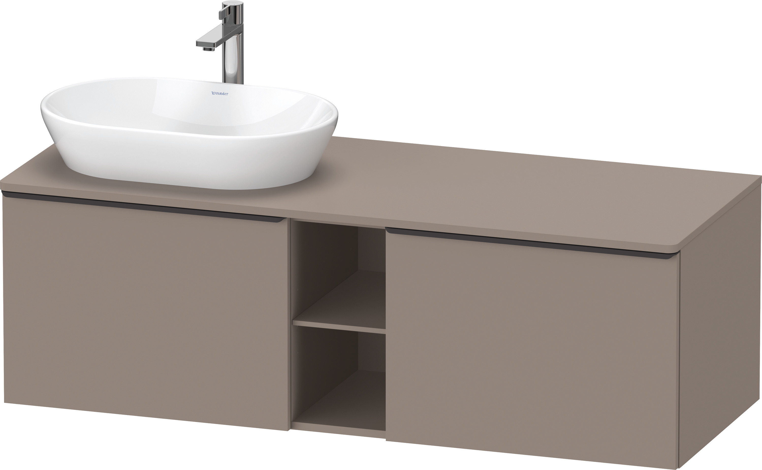 Duravit D-Neo,Kons-WTU,L,Az:2,Fä:2,Gr:D.Schw 1400x550x459mm,Wdh,Basalt Matt, Dekor