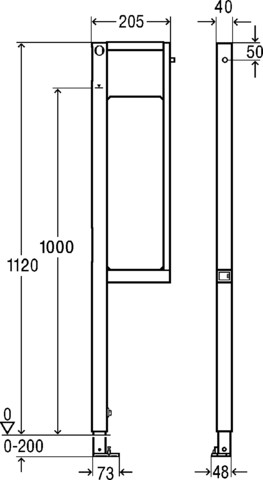 Viega Befestigungselement Prevista Dry 8570.32 für links Stützgriffe in 1120mm